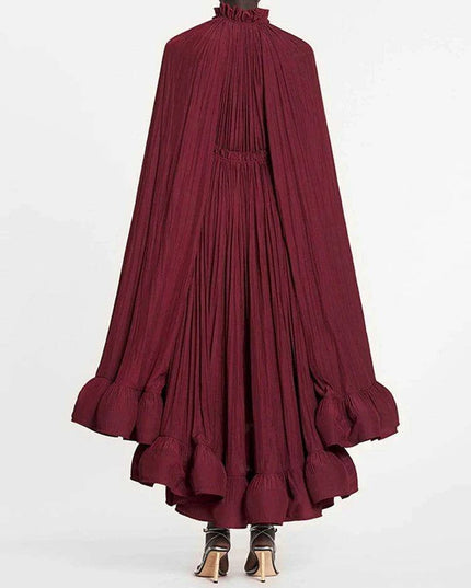 Stylish High Waist Patchwork A-Line Dress for Women - Chic V-Neck, Sleeveless, and Unique Irregular Hem