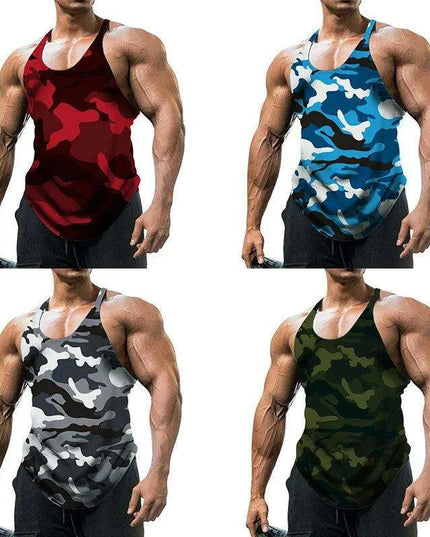 Men's Camo Sleeveless Fitness Tank Top - Ultimate Summer Workout Vest