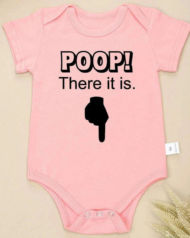 "Poop There It Is!" Funny Cotton Infant Romper - Unisex Baby Onesie