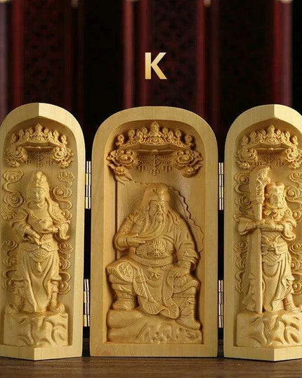 Exquisite Boxwood Carving of Thousand-Handed Guanyin with Elegant Packaging