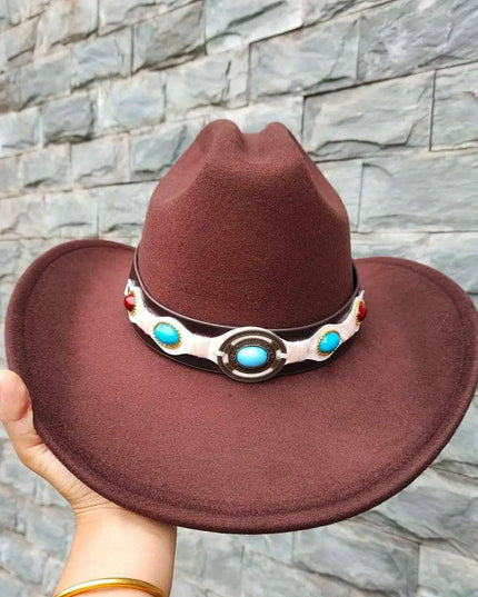 Classic Waterproof Cowboy Hat with Unique Cowhead Detail - Trendy Straw Sun Protection Accessory