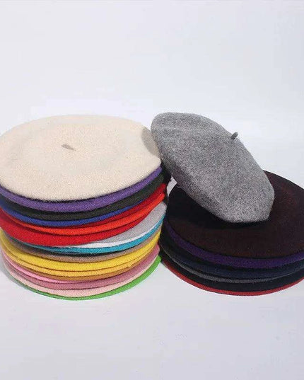 Elegant Wool Beret - Classic Winter Accessory for Women and Teens