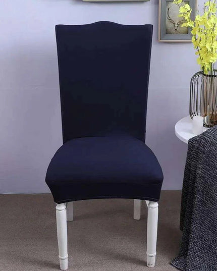 Elegant Nordic Dark Blue Stretch Chair Cover - Premium Spandex/Polyester for Events and Banquets