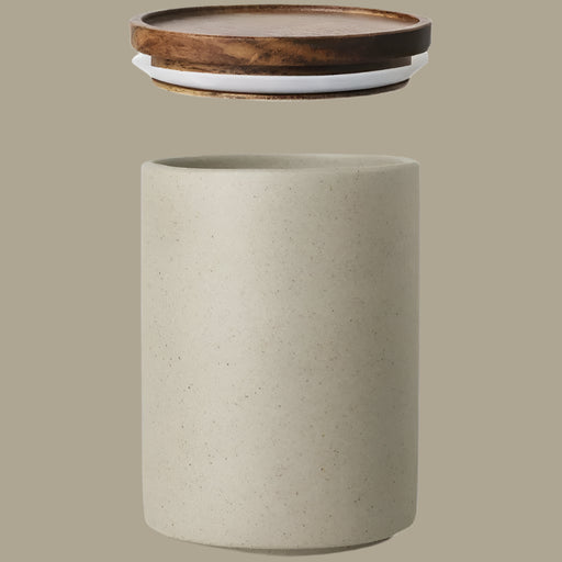 Vintage-Inspired Ceramic Canister Set with Airtight Wooden Lids for Tea and Coffee Storage