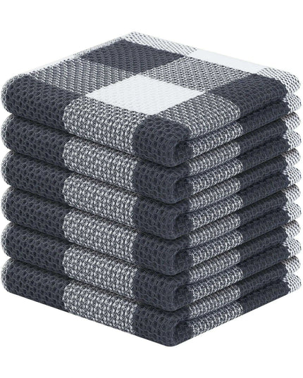 Elegant Cotton Waffle Weave Kitchen Towel and Scrubbing Pad Collection