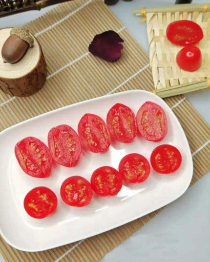 4-Piece Realistic Faux Cherry Tomatoes - Lifelike Decorative Fruit for Home Accent