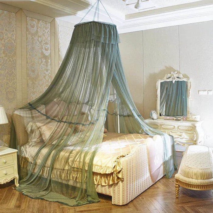 Chic Grey Lace Mosquito Net Canopy - Enchanting Sleep Sanctuary for Insect-Free Dreams