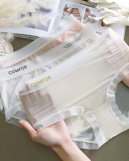 Ice Silk Quick Dry Women's Seamless Briefs - Stylish and Comfortable Lingerie in Solid Colors