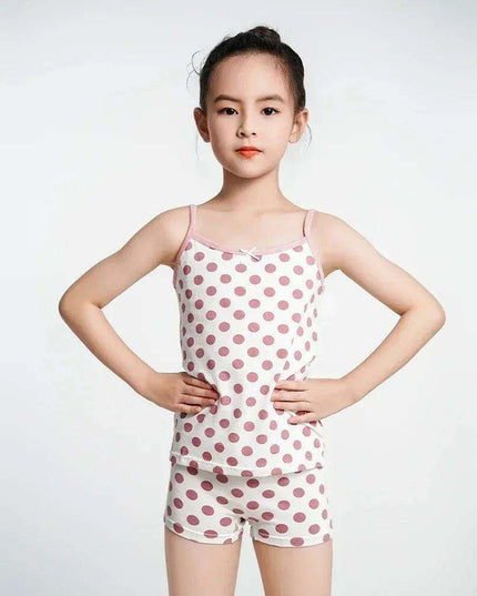 Cute Pink Cotton Sleeveless Summer Tank Top for Girls Aged 3-8 Years