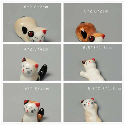 Playful Cat Cutlery and Chopstick Holder for a Whimsical Kitchen