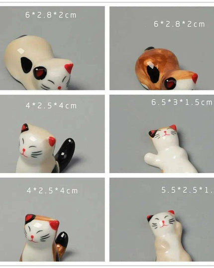 Playful Cat Cutlery and Chopstick Holder for a Whimsical Kitchen