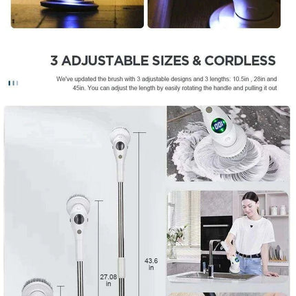 Ultimate Electric Scrubber System with Adjustable Speed and LED Illumination - Comprehensive Home Cleaning Solution