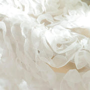 3D Rose Embroidery Sheer Voile Curtain – White & Pink, Custom Size