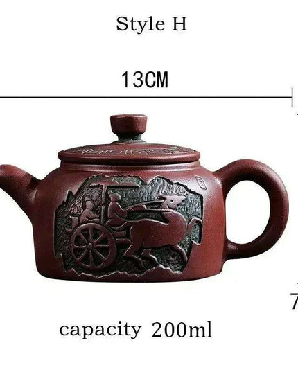 Handcrafted Purple Clay Teapot - Authentic