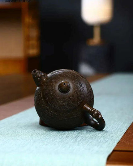 200ml Authentic Yixing Purple Clay Dragon Egg Teapot - Perfect for All Tea Types