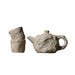 Artisanal Rustic Ceramic Teapot and Teacup Set with Hard Stone Finish