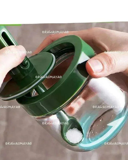 Luxury Spice Container Set with Built-in Spoon Lid and Airtight Organizer Box