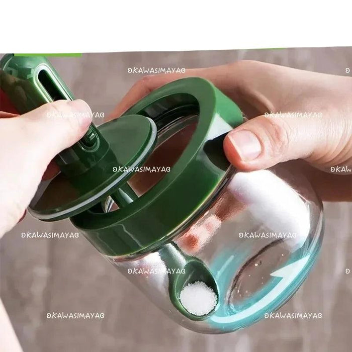 Luxury Spice Container Set with Built-in Spoon Lid and Airtight Organizer Box