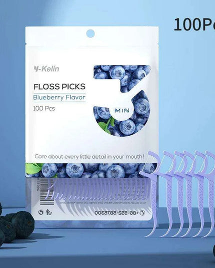 Y-Kelin 100 Count Premium Disposable Floss Picks for Superior Oral Care