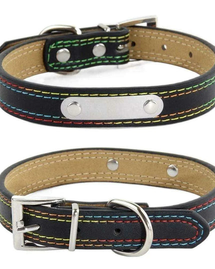 Glamorous Personalized Engraved Leather Dog Collar with Sparkling Accents