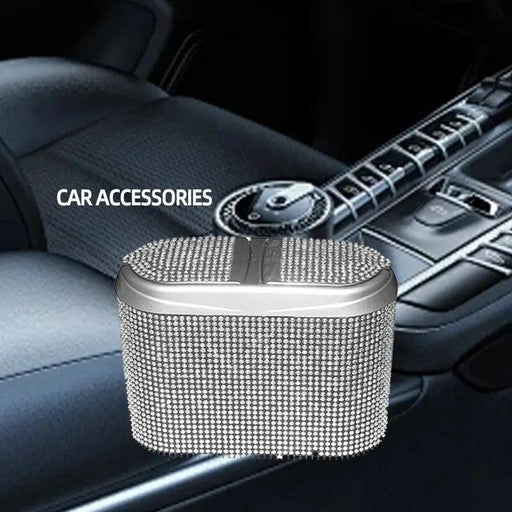 Sparkling Water Diamond Car Trash Container