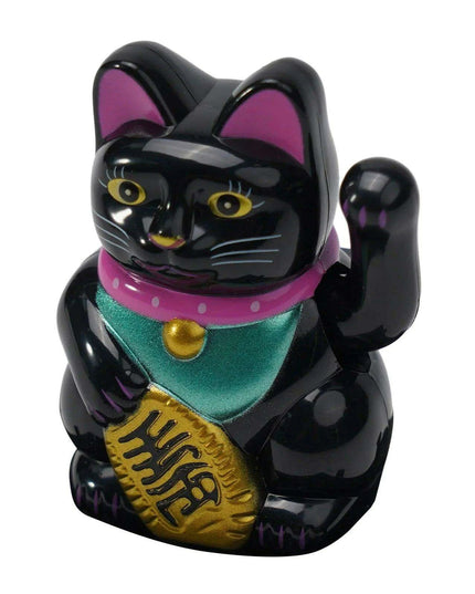 Solar-Powered Lucky Cat Figurine for Abundance and Good Fortune