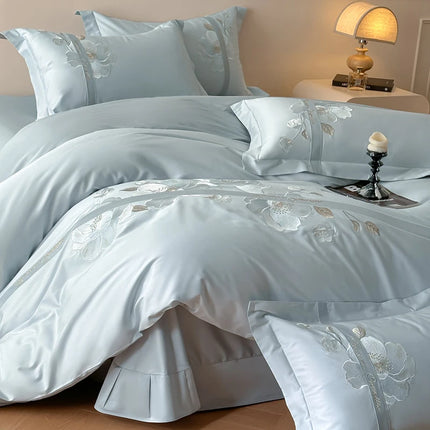 SVETANYA Cotton Embroidery Bedding Set - Double/Queen/King Size, Soft