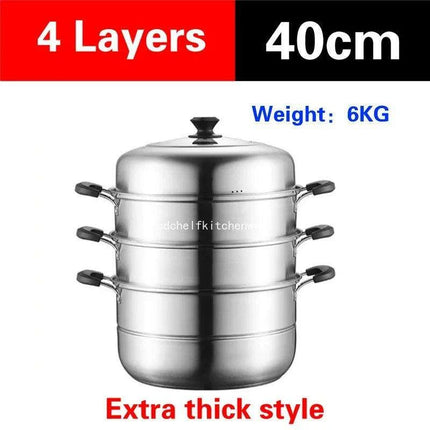 Deluxe Stainless Steel Multi-Layer Steamer for Optimal Home Cooking