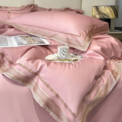 LZA Home 1000TC Egyptian Cotton Luxury Bedding Set with Gold Embroider