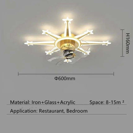 Luxurious Crystal-Embellished Ceiling Fan with Adjustable Dimmable Lighting - Transform Your Home Decor with Glamorous Elegance