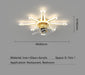 Sparkling Fireworks Chandelier Ceiling Fan with Dimmable Lights