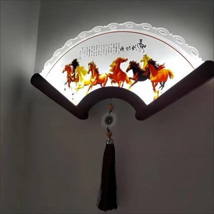 Chinese Fan-Shaped Wall Sconce – Eight Horses Art