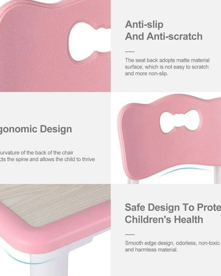 Ergonomic and Adjustable Kids Table and Chair Set for Safe Playtime
