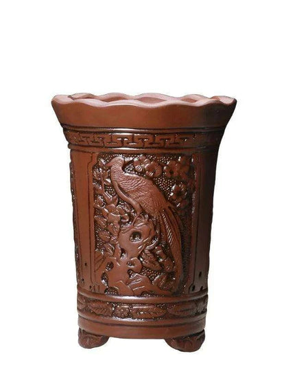 Elegant Purple Sand Bonsai Pot Set for Clivia Plants