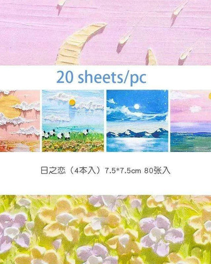 Vintage Art-Inspired Sticky Note Collection - Retro Landscape Memo Pads for Creative Spaces