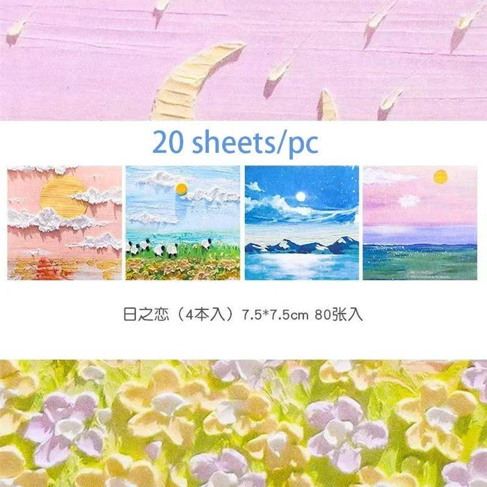 Vintage Art-Inspired Sticky Note Collection - Retro Landscape Memo Pads for Creative Spaces