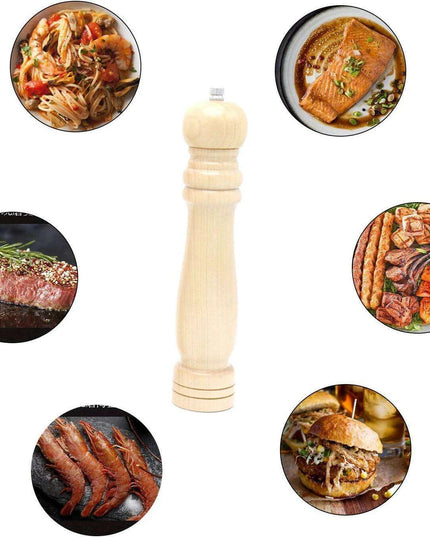 Adjustable Wooden Salt and Pepper Mill Set with Ceramic Rotor for Gourmet Seasoning