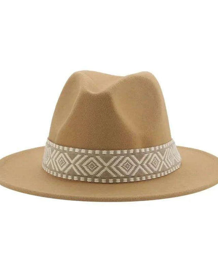 Versatile Unisex Panama Cowboy Hat - Wide Brim Fedora in Classic Camel, Black, and White Felt Options