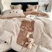 Charming Cartoon Bear Velvet Fleece Bedding Set for Kids - Duvet Cover, Sheet & Pillowcase in Various Sizes