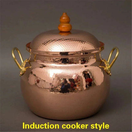 Handcrafted Copper Soup Pot with Induction Base - Essential for Culinary Excellence