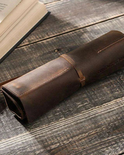 Luxury Leather Pen Organizer with Detachable Tray - Stylish Office & School Accessory