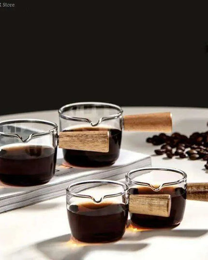 Elegant Borosilicate Glass Sauce Bowl with Wooden Handle