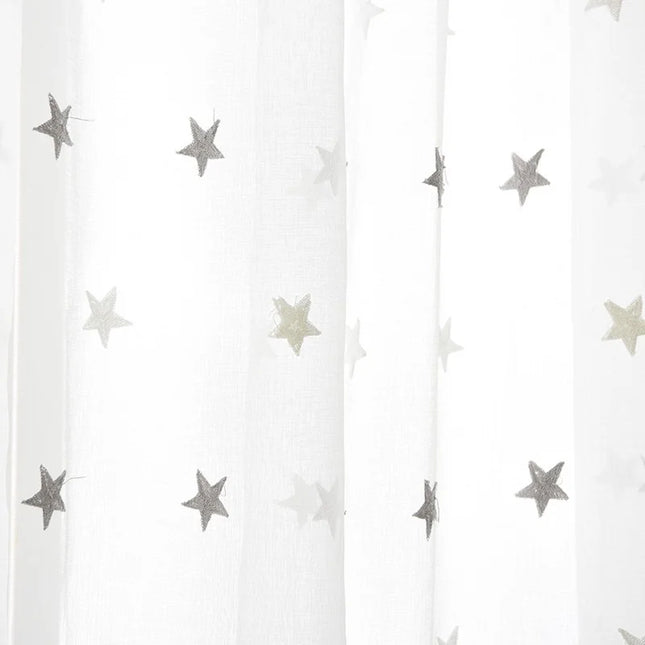 ANFEI White Lace Sheer Curtain - Embroidered Cotton for Living Room/Be