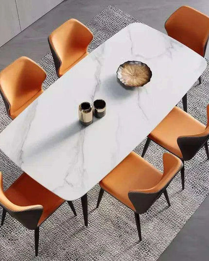 Elegant Nordic Genuine Leather Dining Chair with Modern Flair