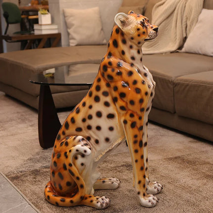 Home Decor Leopard Statue Gardens Ornament Creative Courtyards Decorat