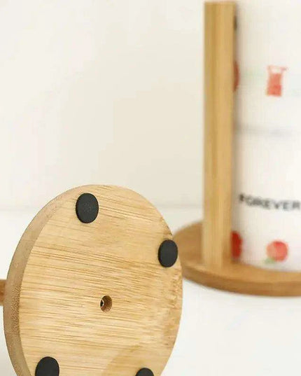 Bamboo Storage Stand for Kitchen and Bathroom - Eco-Friendly Organizer for Paper and Cling Film