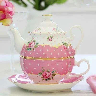 Elegant Vintage Floral Bone China Tea Set - English Rose Collection