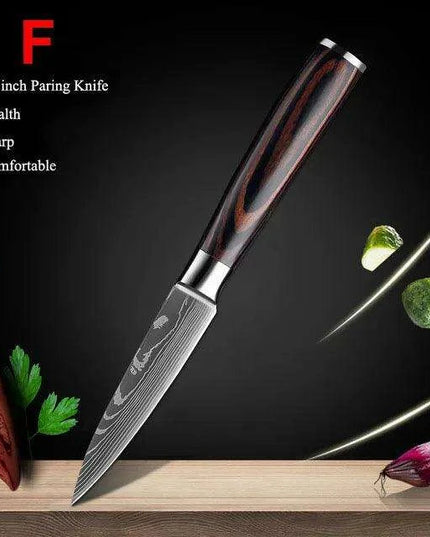 Exquisite Damascus Steel Chef Knife Collection - 1-10Pcs Japanese Santoku and Utility Knives for Culinary Excellence