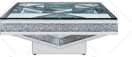Glamorous Broken Diamond Mirror Coffee Table for Modern Living Rooms