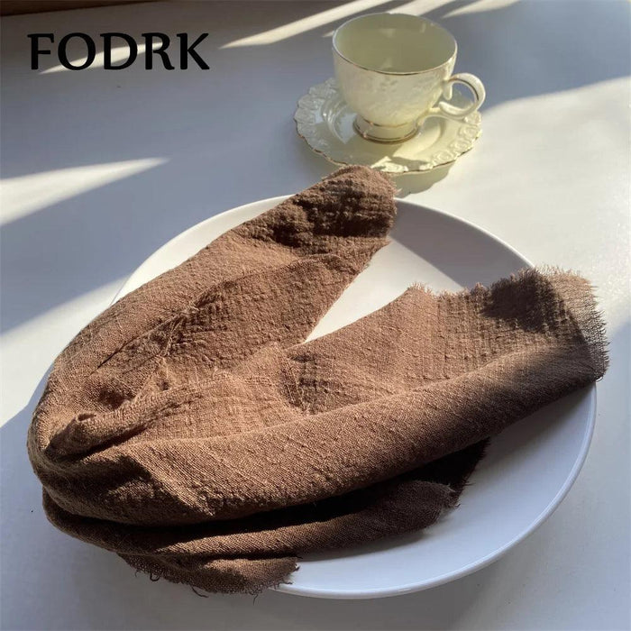 Elegant 10-Piece Premium Linen and Cotton Blend Napkin Ensemble